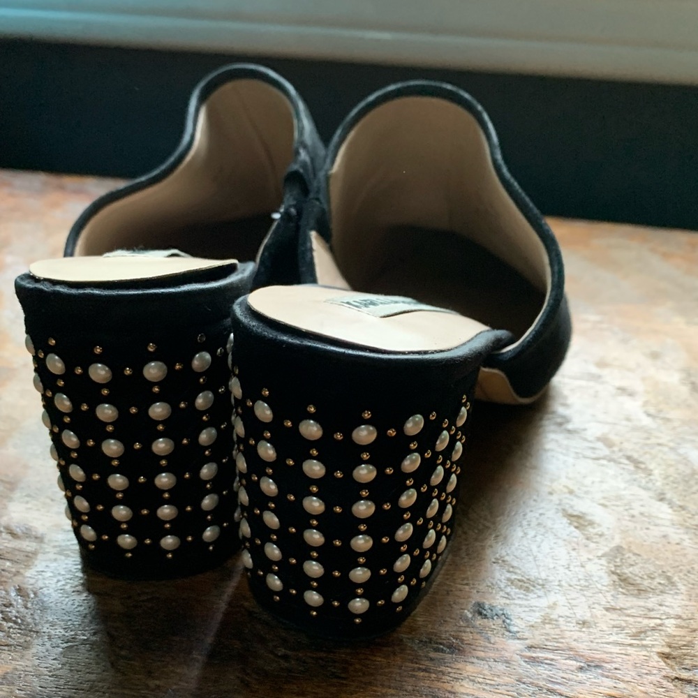 Karl Lagerfeld black mules with pearl heel